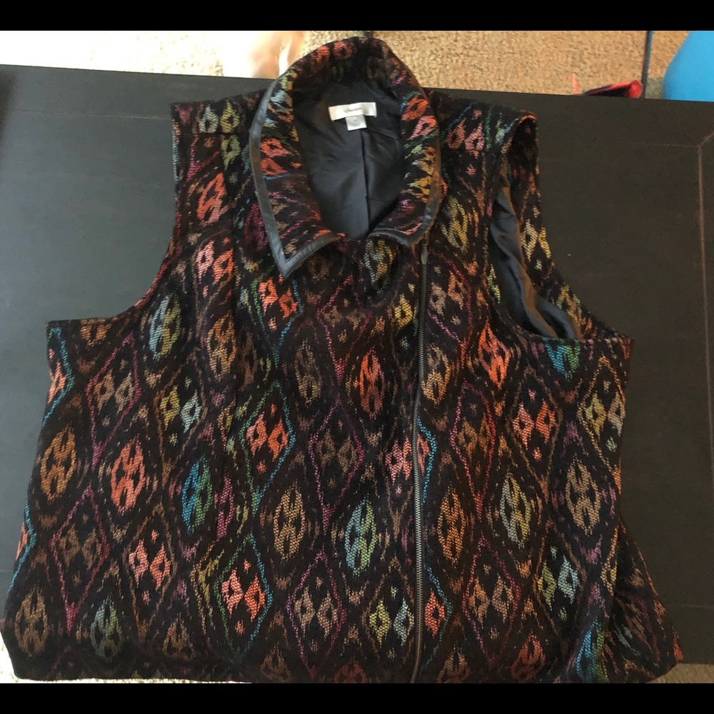 CJ Banks black embroidered vest